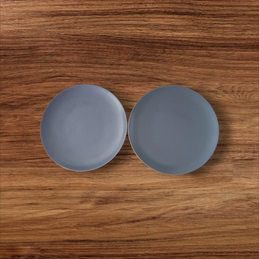 Ikea Dinera 18691 Dinner Plates Matte Dark Gray Stoneware Set‎ of 2